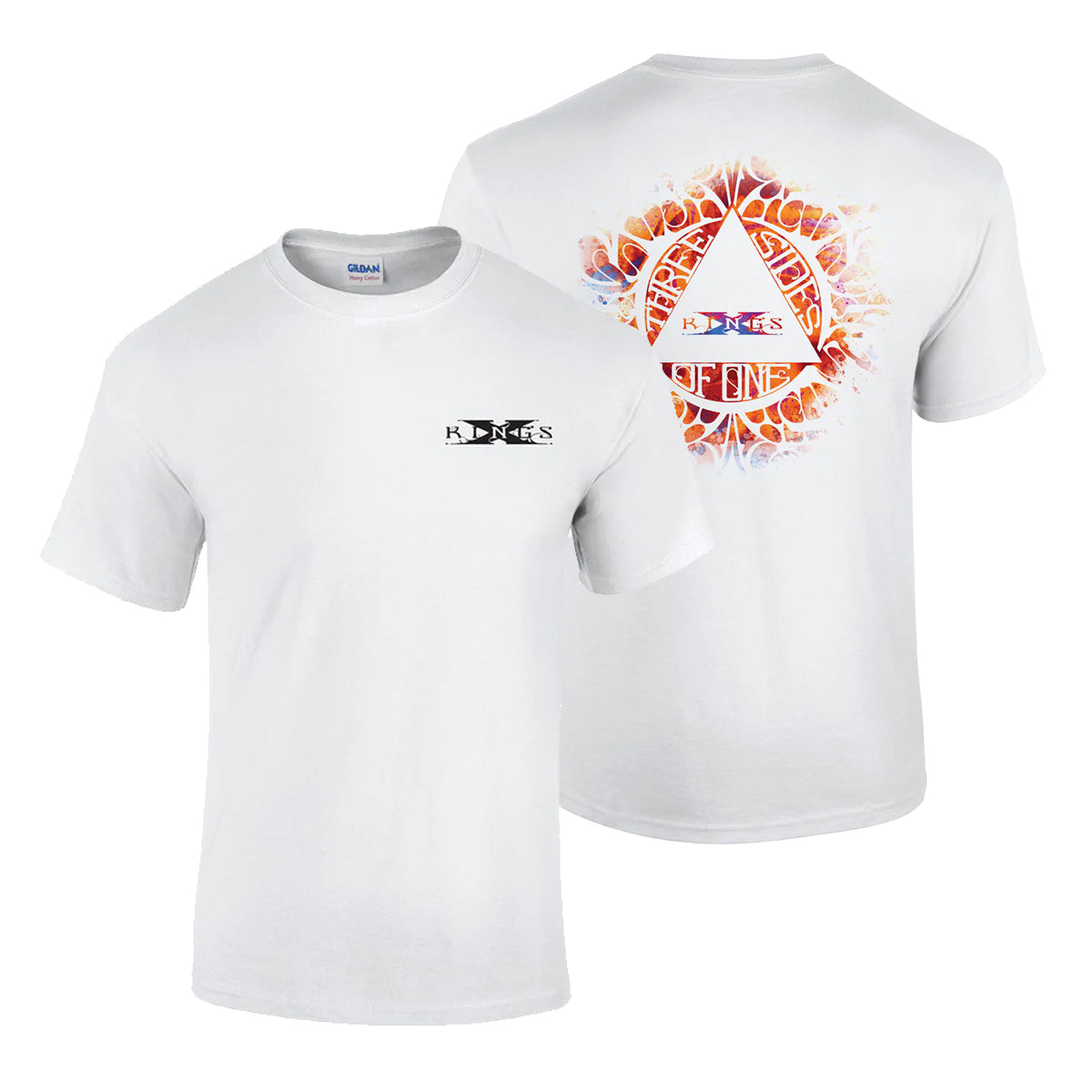 Three Sides Of One Back Cover Art T-Shirt - White