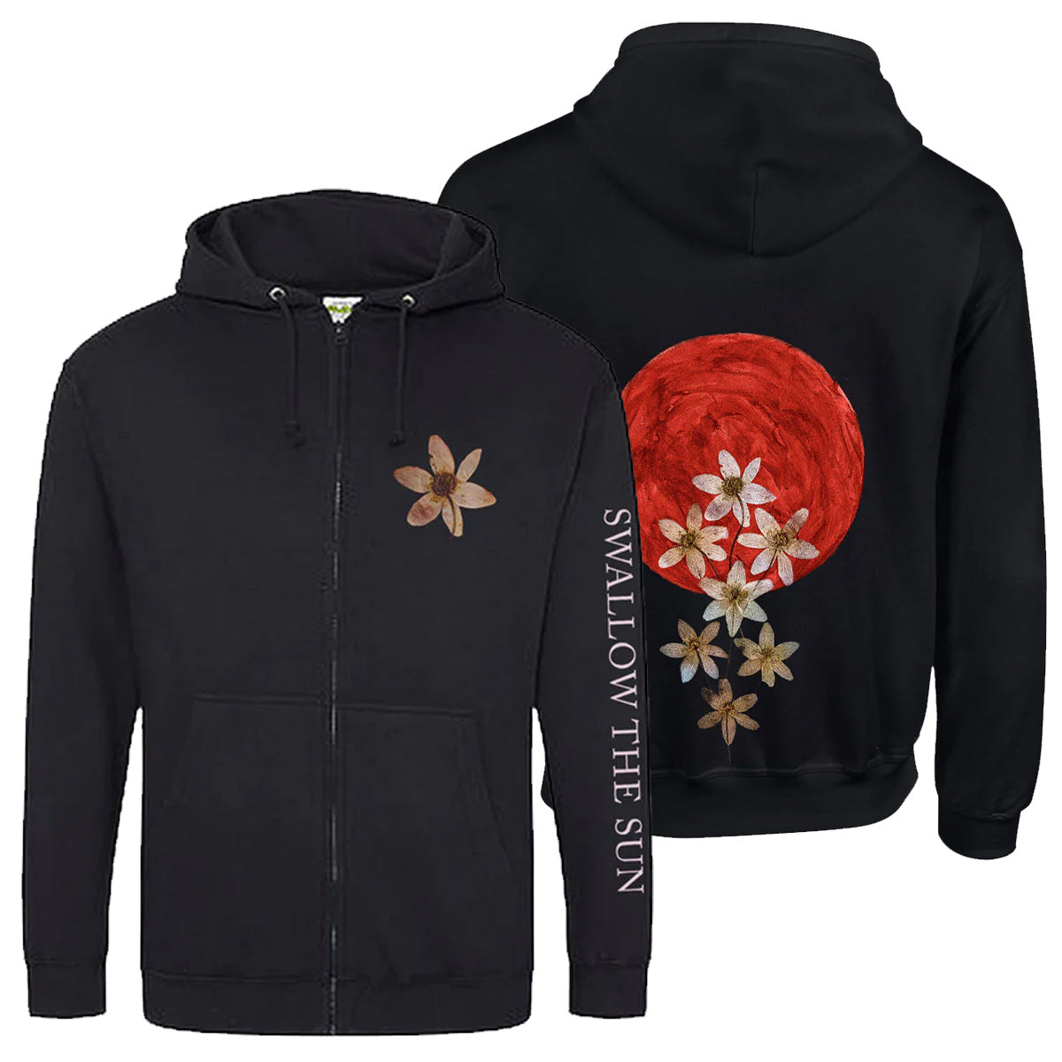 Moon Flowers Zip Hoodie