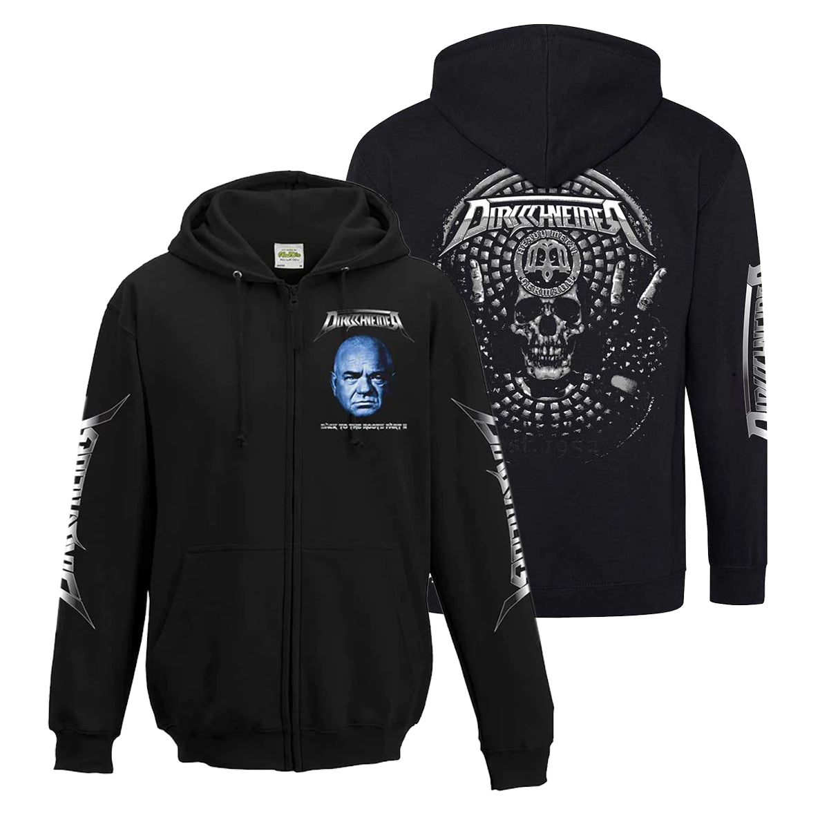 Blue Face Victory Skull Zip Hoodie