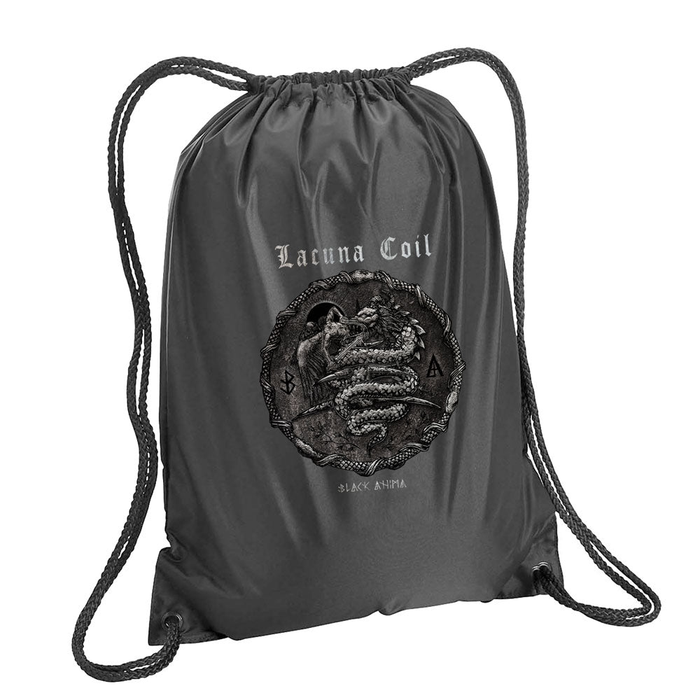Black Anima Drawstring Bag