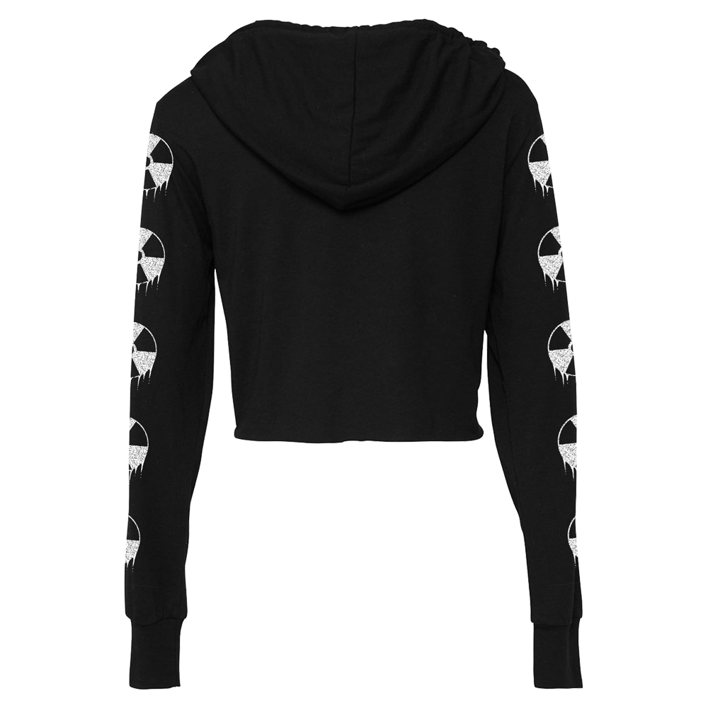 Logo Crop Hoodie - Black