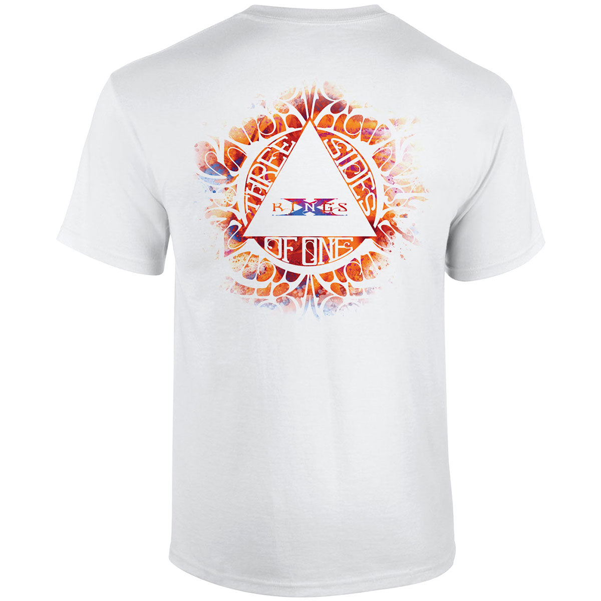 Three Sides Of One Back Cover Art T-Shirt - White
