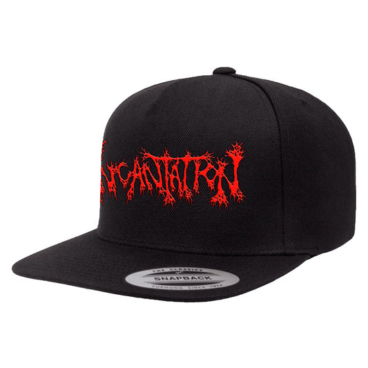 Embroidered Red Logo Snapback Cap