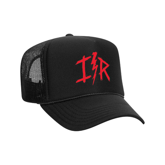 Lightning Bolt Trucker Hat Red Logo