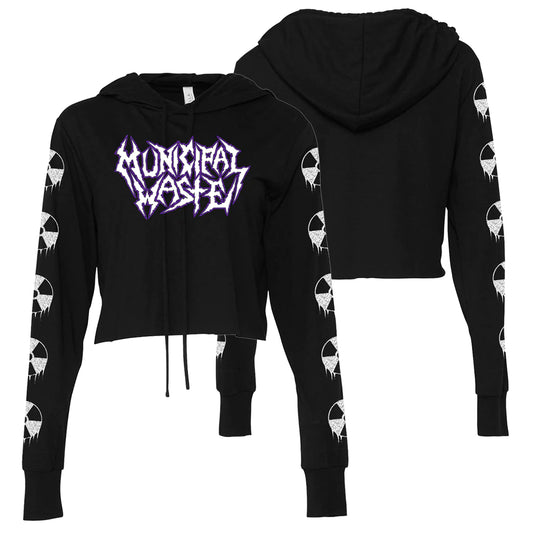 Logo Crop Hoodie - Black