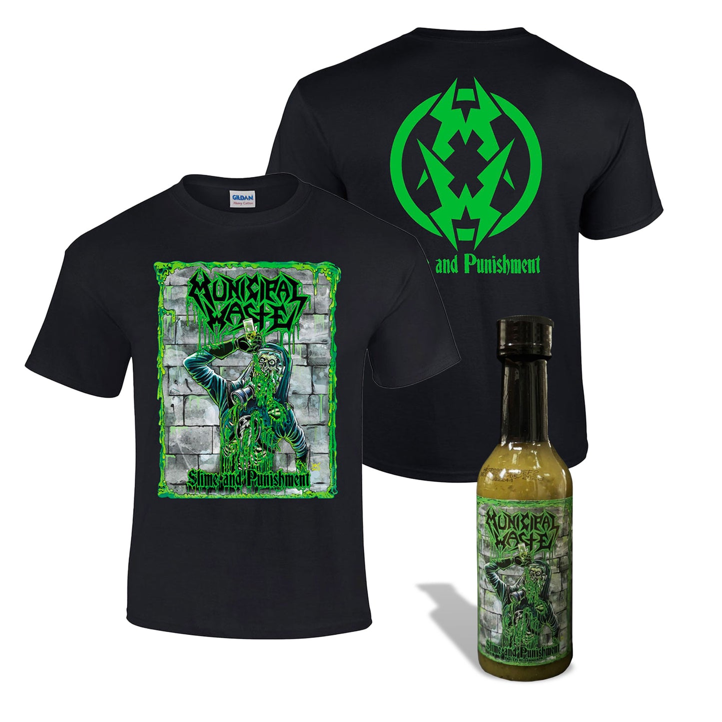 Slime and Punishment Hot Sauce & T-Shirt Bundle